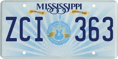 MS license plate ZCI363