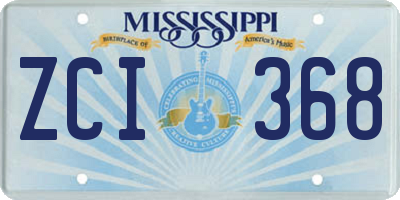MS license plate ZCI368