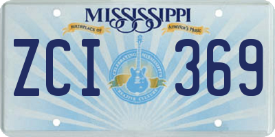 MS license plate ZCI369