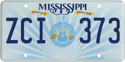 MS license plate ZCI373