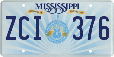 MS license plate ZCI376