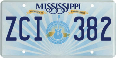 MS license plate ZCI382