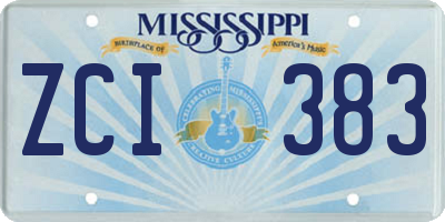 MS license plate ZCI383