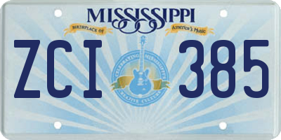 MS license plate ZCI385