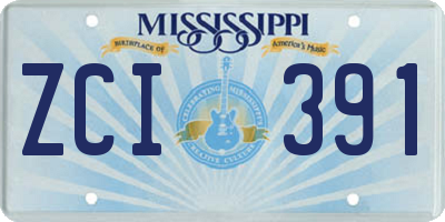 MS license plate ZCI391