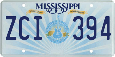 MS license plate ZCI394