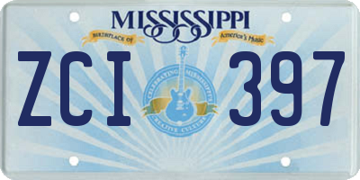 MS license plate ZCI397