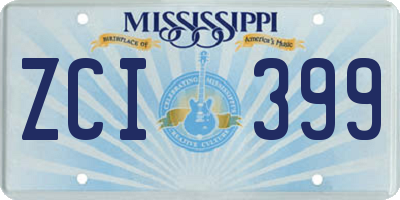 MS license plate ZCI399