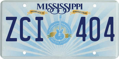 MS license plate ZCI404