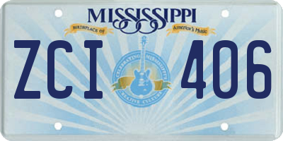 MS license plate ZCI406