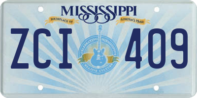 MS license plate ZCI409