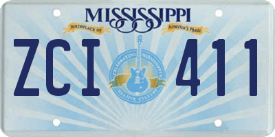 MS license plate ZCI411