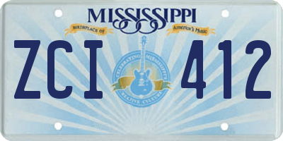 MS license plate ZCI412