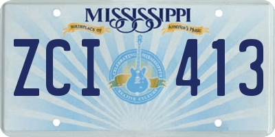 MS license plate ZCI413