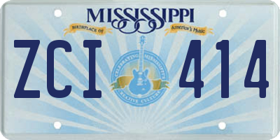 MS license plate ZCI414