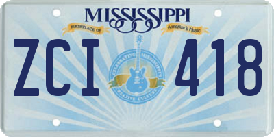 MS license plate ZCI418