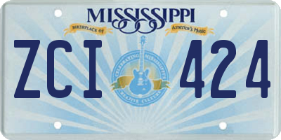 MS license plate ZCI424