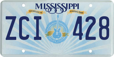 MS license plate ZCI428