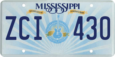 MS license plate ZCI430