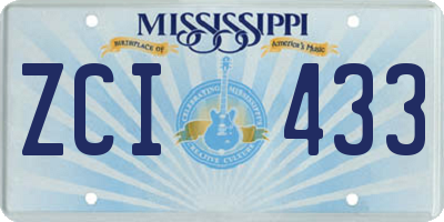 MS license plate ZCI433