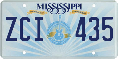 MS license plate ZCI435