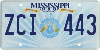 MS license plate ZCI443