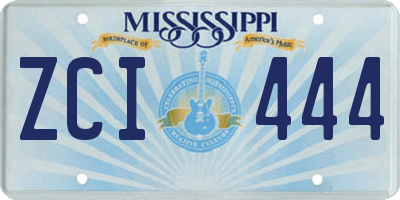 MS license plate ZCI444