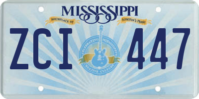 MS license plate ZCI447