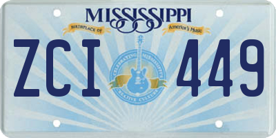 MS license plate ZCI449