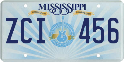 MS license plate ZCI456