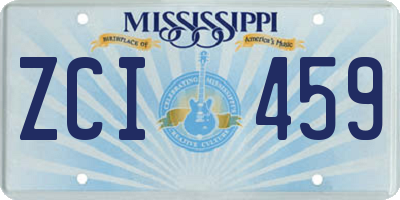 MS license plate ZCI459
