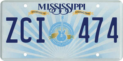 MS license plate ZCI474
