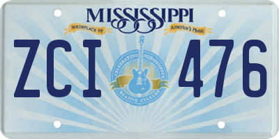 MS license plate ZCI476