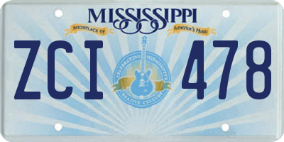 MS license plate ZCI478