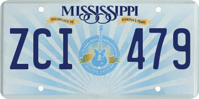 MS license plate ZCI479