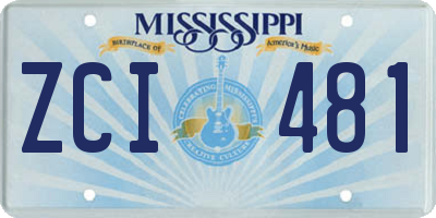 MS license plate ZCI481