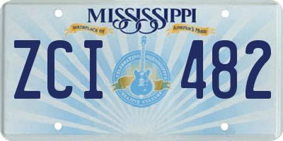 MS license plate ZCI482
