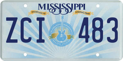 MS license plate ZCI483