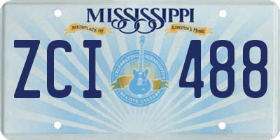 MS license plate ZCI488