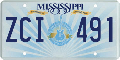 MS license plate ZCI491