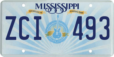 MS license plate ZCI493