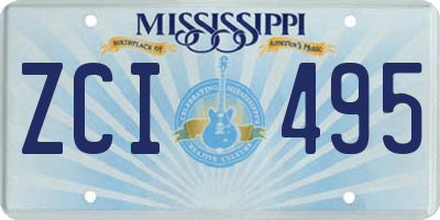 MS license plate ZCI495