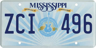 MS license plate ZCI496
