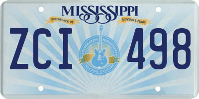 MS license plate ZCI498