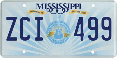 MS license plate ZCI499