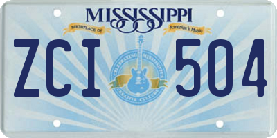 MS license plate ZCI504