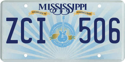 MS license plate ZCI506