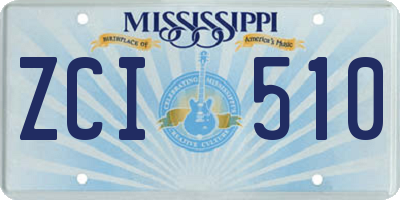 MS license plate ZCI510