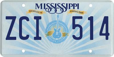 MS license plate ZCI514