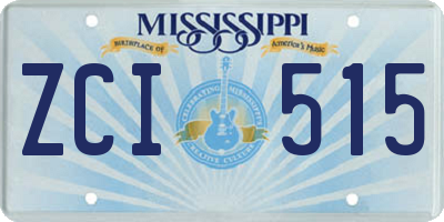 MS license plate ZCI515